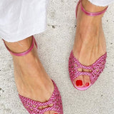 Isadora | Vävd guld-sandal