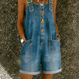 Zoë | Denim-playsuit med axelband
