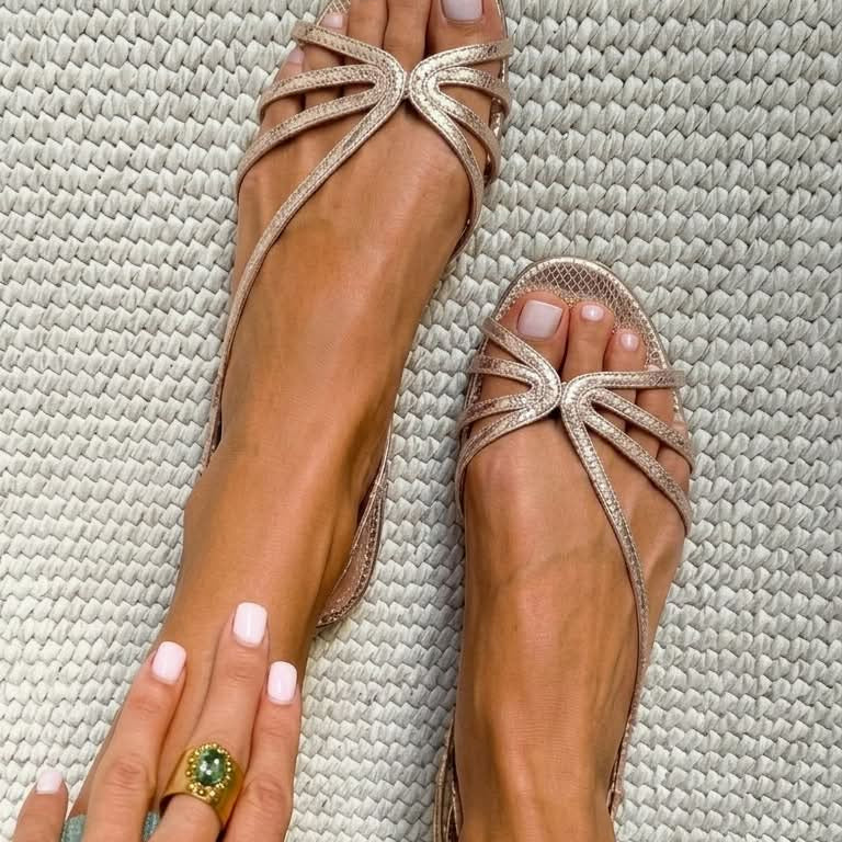 Ginevra | Gyllene sandaler Sommarelegans