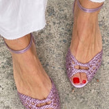 Isadora | Vävd guld-sandal