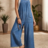 Solmira | Lös jeansjumpsuit med band