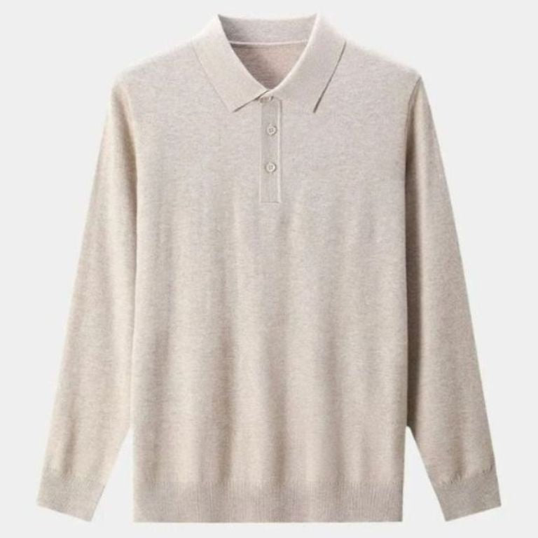 Adrian™ | Pikétröja i ull med knappar