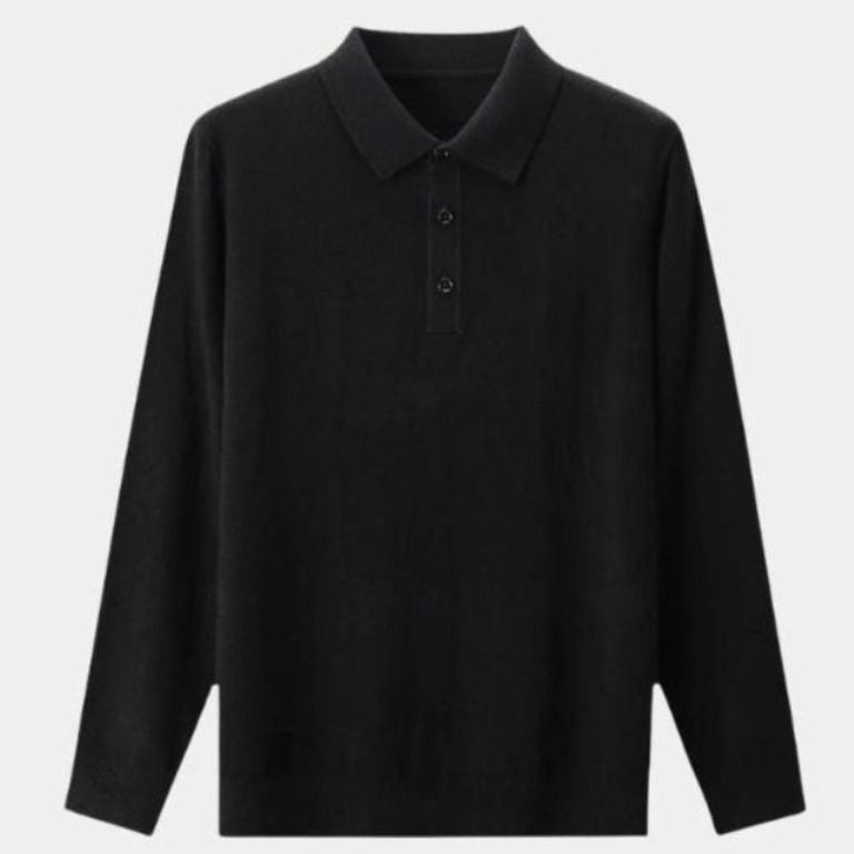 Adrian™ | Pikétröja i ull med knappar