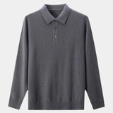 Adrian™ | Pikétröja i ull med knappar