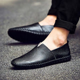 Luftiga loafers i läder
