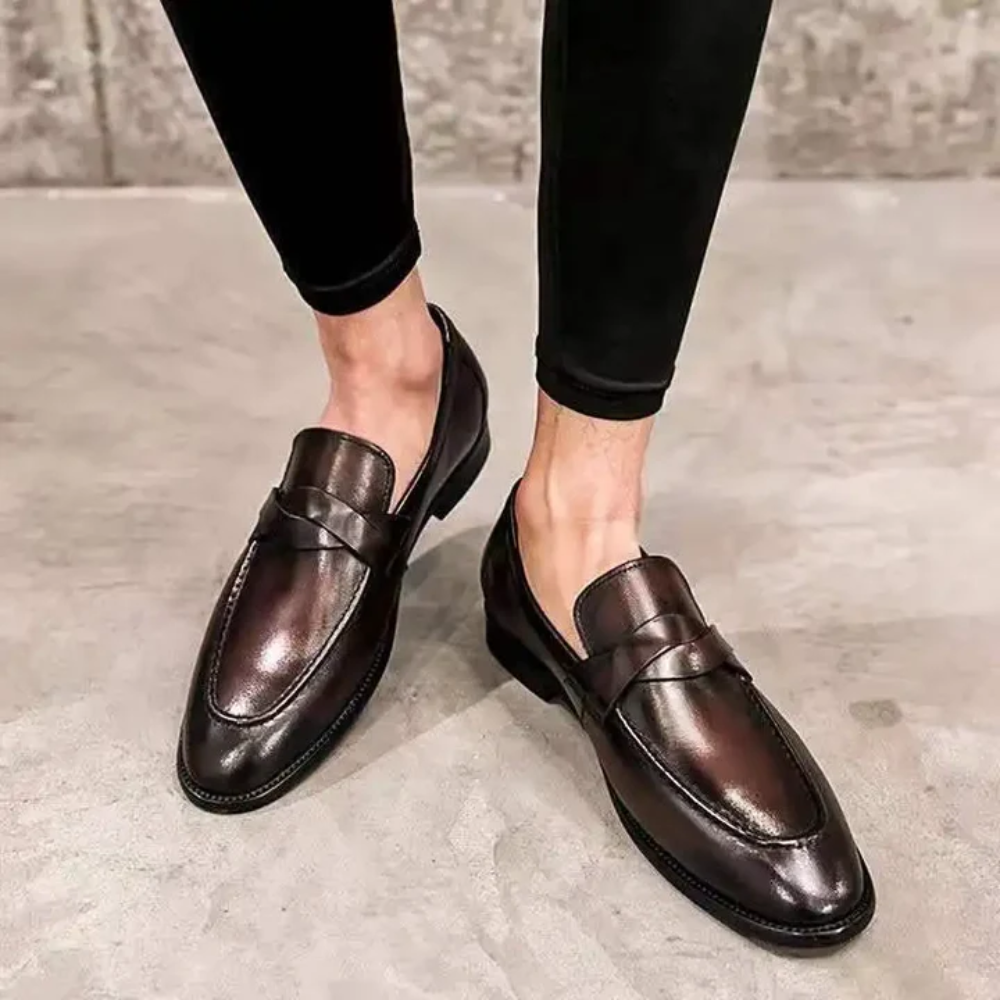 Eleganta loafers i läder