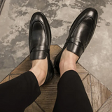 Eleganta loafers i läder