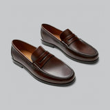 Eleganta penny loafers i läder