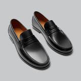 Eleganta penny loafers i läder