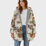Elena | Blommig Sherpa-Hoodie i Boho-Stil