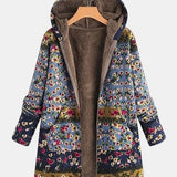 Elena | Boho Floral Sherpa-huvtröja