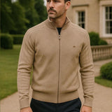 Jacquard™ | Stickad kofta med dragkedja