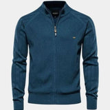Jacquard™ | Stickad kofta med dragkedja
