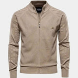 Jacquard™ | Stickad kofta med dragkedja