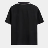 Jesper™ | Svart V-ringad Pikétröja