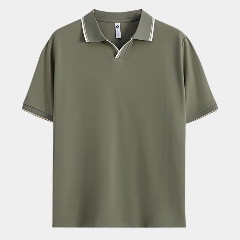 Jesper™ | Svart V-ringad Pikétröja