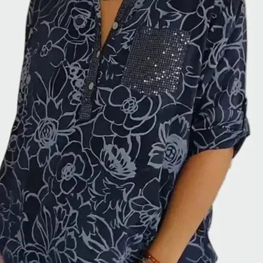 Johanne | Blåblommig blus