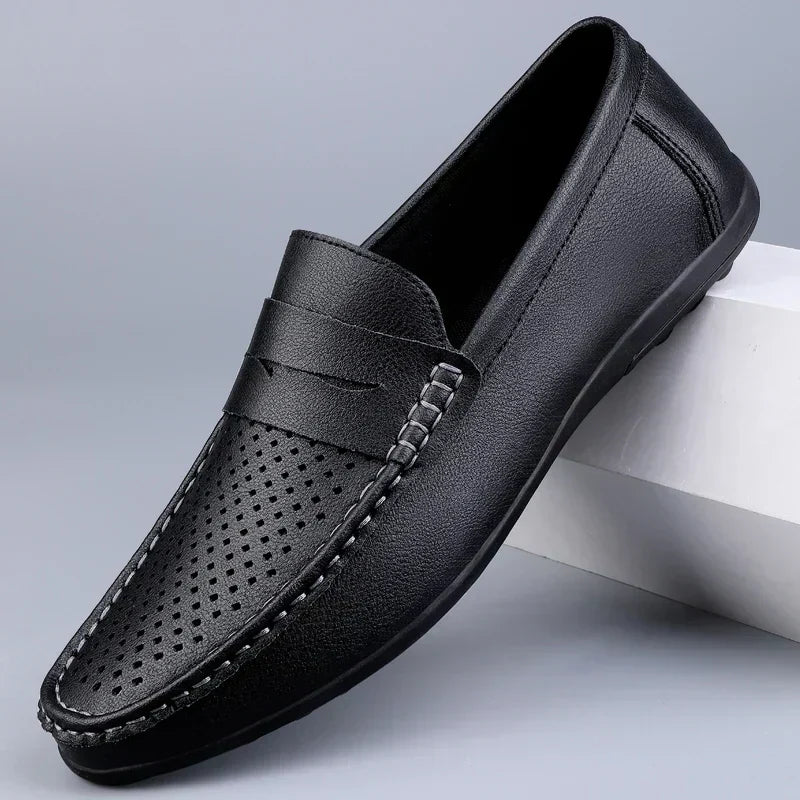 Klassiska italienska loafers i läder