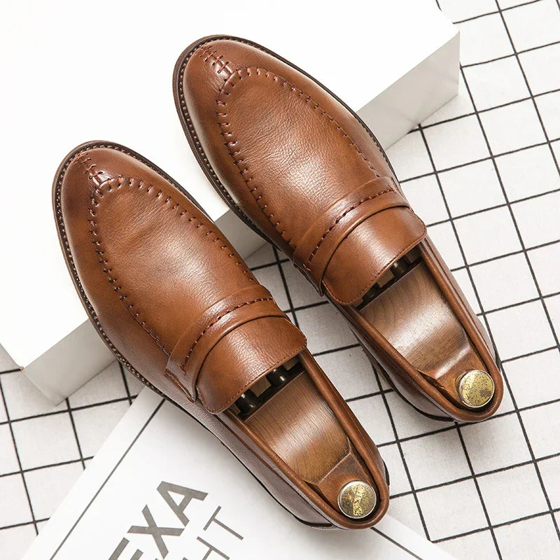 Loafers i läder