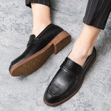 Loafers i läder