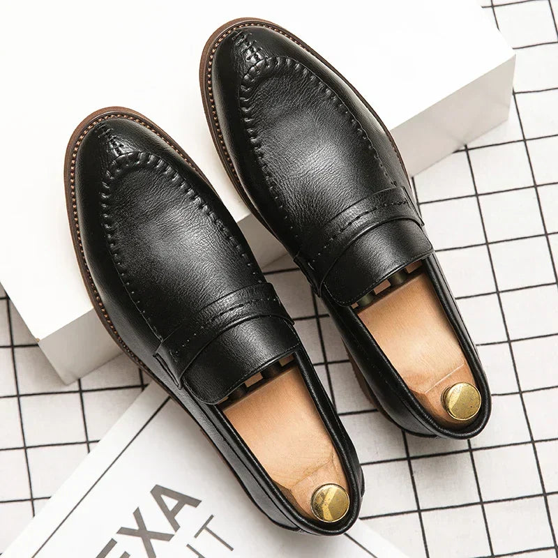 Loafers i läder