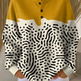 Freda | Senapsgul Jumper med Abstrakta Prickar