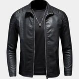 Luca™ | Läderjacka med omlottdesign