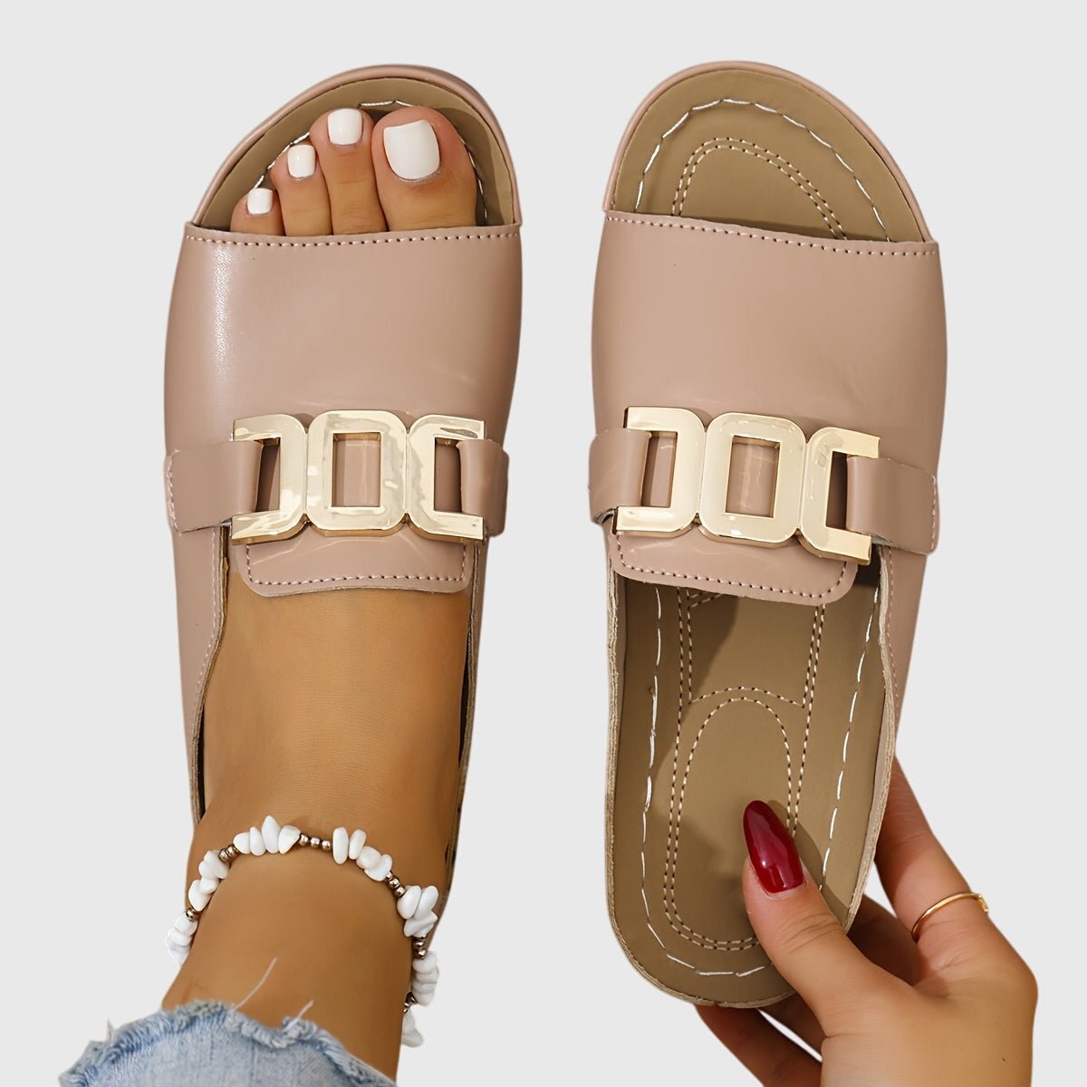 Silje | Sandaler med guldfärgat spänne