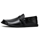 Loafers i spänt läder