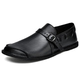 Loafers i spänt läder