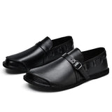 Loafers i spänt läder
