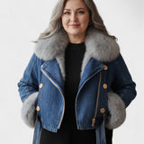 Thyra™ | Jeansjacka med fuskpälsfoder