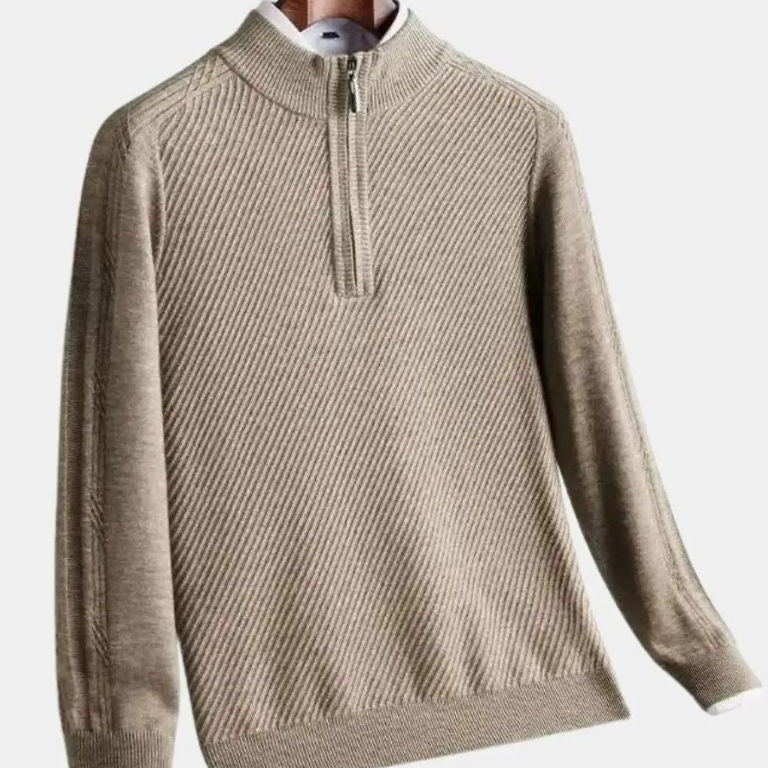 Vilhelm™ | Basic tröja med halv dragkedja