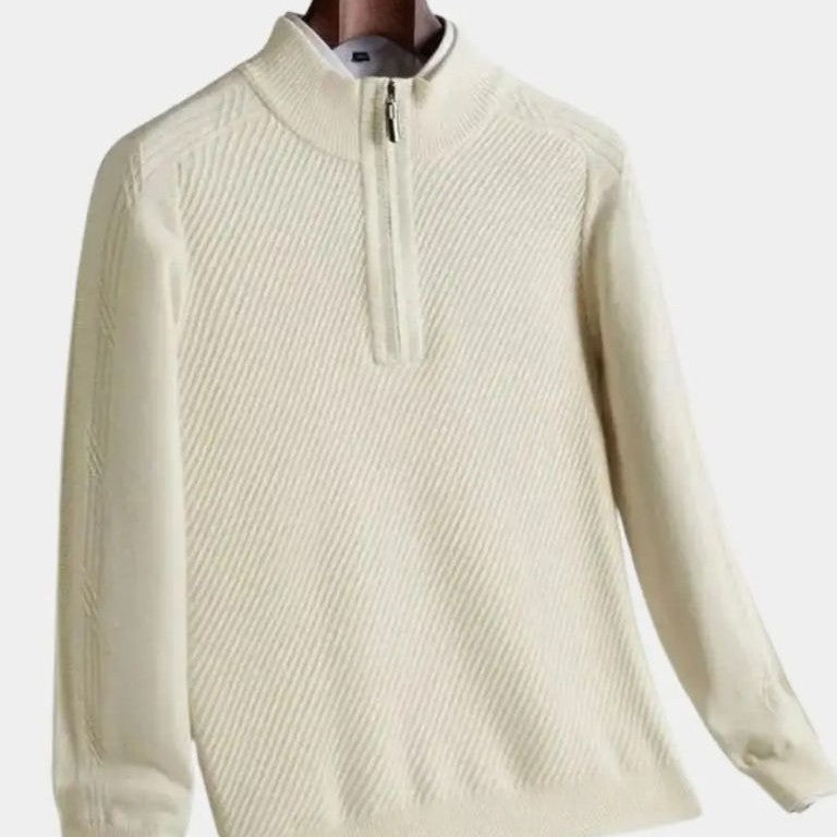 Vilhelm™ | Basic tröja med halv dragkedja