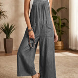 Solmira | Lös jeansjumpsuit med band